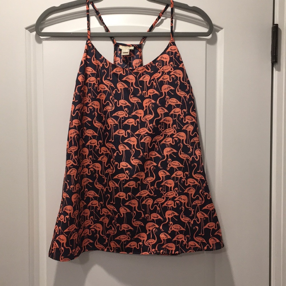 J Crew Cami with Flamingo Print